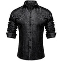Men's Luxury Paisley Silk-Feel Button Down Shirt